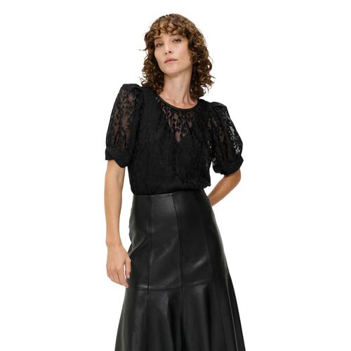 Veronika Maine Abstract Spot Burnout Top